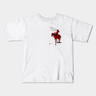 Roping the World ,Cowboy on horse 1 Kids T-Shirt